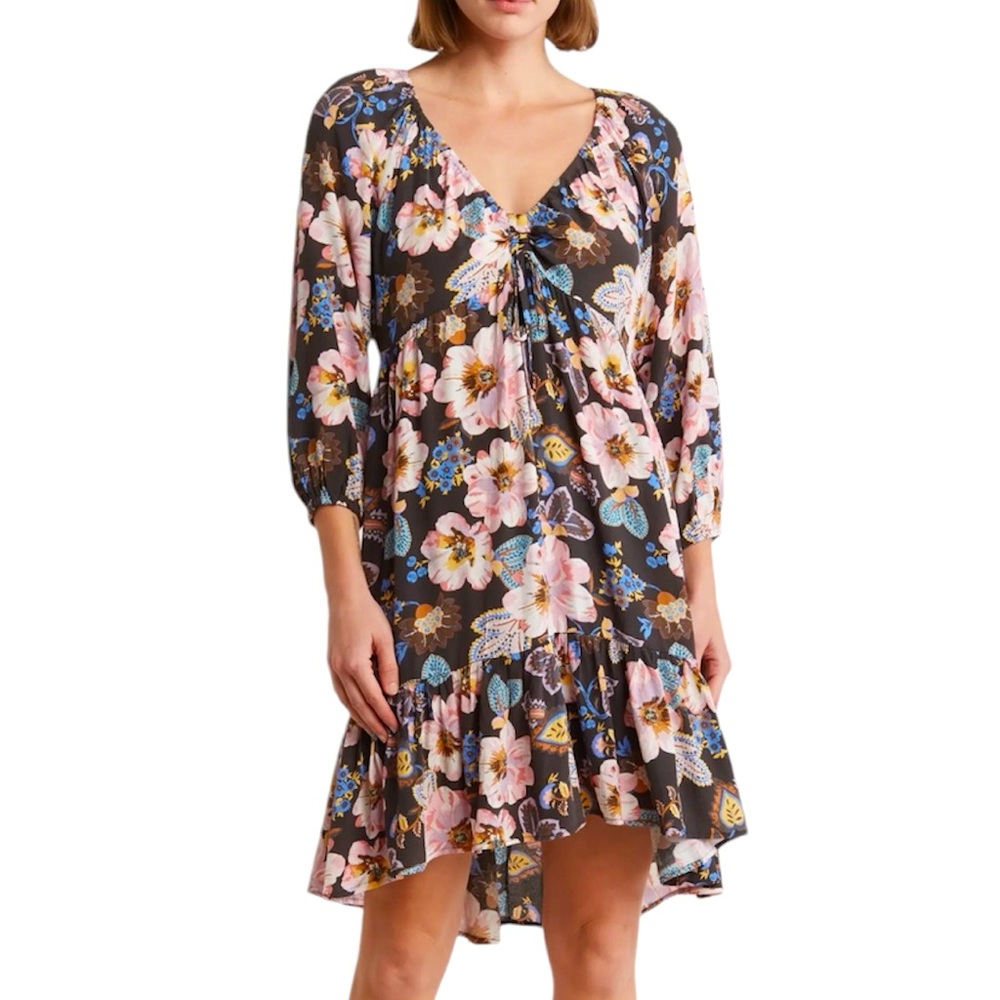 Lovestitch || Floral Empire Waist Trapeze Dress